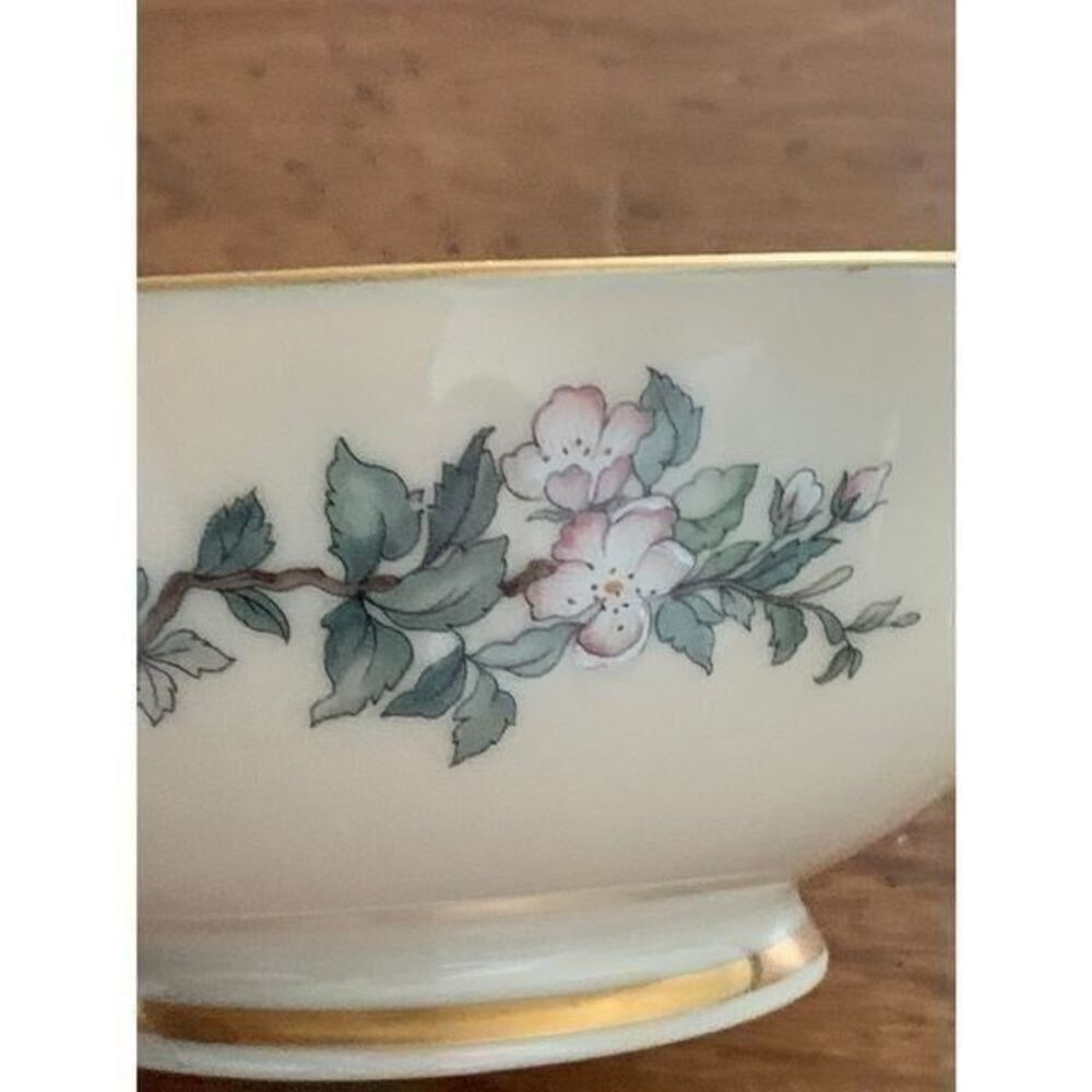 Lenox Serenade Bowl, Small Footed Serving Dish with Bird, Vintage Collectible